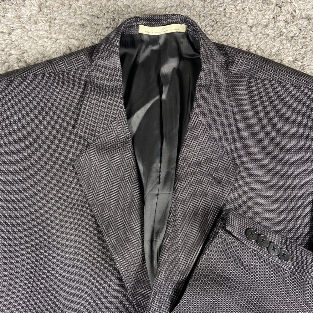 Joseph Abboud Blazer Mens 44R Grey Silk Wool Blend Two Button Sport Coat Jacket